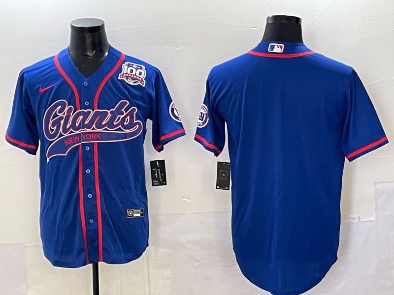 Men 2025 New York Giants Blank Blue Joint Name Nike Limited NFL Jersey style 02->new york giants->NFL Jersey